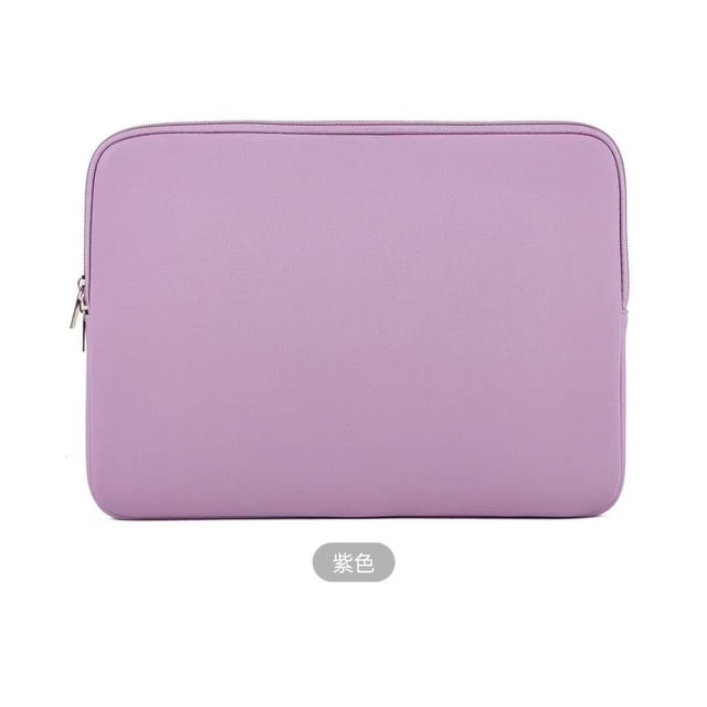 xihbxyly funda para portátil funda protectora de neopreno suave con cierre de cremallera resistente, compatible con portátiles de 14 pulgadas; vista frontal rectangular acolchada en tono lila multicolor, costuras visibles y cremallera metálica en el lateral sobre fondo blanco. Ideal para viaje de negocios y uso diario; a menudo se usa también para guardar tabletas o documentos.
