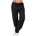 thumbnail image 4 of Pantalones Pantalones deportivos sueltos Pierna recta Casual Mujer Pantalones deportivos, Negro, XL, 4 of 7