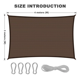 thumbnail image 4 of Malla Sombra 3*4 m 90% Raschel Para Jardin Reforzada Espesar CAFE, 4 of 5