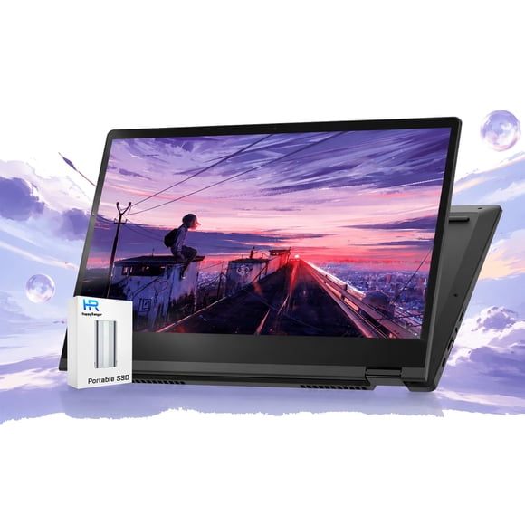 Lenovo Chromebook Laptop con Pantalla Táctil 2 en 1 - Pantalla Táctil WUXGA de 14 Pulgadas - Teclado Retroiluminado - 4GB RAM 128GB +2TB Almacenamiento en la Nube - Intel N150 -HDMI - USB C - Lector