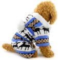 thumbnail image 5 of Suéter cálido para mascotas, suéter de cuello alto para perros con capucha para mascotas, cachorros, gatos, capucha de algodón cálido (azul, talla S), 5 of 5