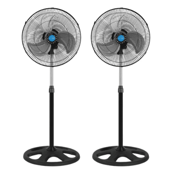 Kit De 2 Ventiladores 18in, 85w De Potencia, 3 Aspas Metal Estructura Negro Aspas Plateado Diámetro 18