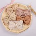 thumbnail image 2 of 5 diademas suaves para bebé con lazo, bonitos accesorios para el cabello, tocados elásticos. arco de doble capa, 2 of 9