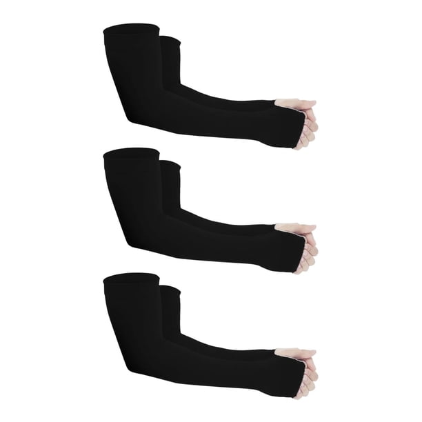 Mangas Protectoras Algodón Suave Compresión Para Brazos 3 Pares Unitalla Negro