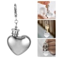 thumbnail image 2 of WORGEOUS Mini frasco de acero inoxidable con forma de corazón, 2 unidades, con llavero, de 1 oz, a prueba de fugas, para hombres y mujeres, ideal para acampar y actividades al aire libre., 2 of 7
