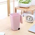 thumbnail image 4 of Bote de Basura Billuyoard de Escritorio de Plástico Rosa Claro con Ruedas, 4 of 6