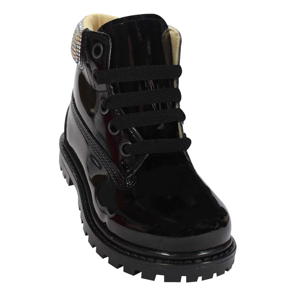 BOTA CASUAL LEON NIÑA NEGRO CHAROL 4020