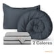 thumbnail image 2 of Set Edredón Acolchado Dreamlab con Fundas de Almohadas Juego de Sábanas Tamaño Individual Grafito Gris claro, 2 of 9