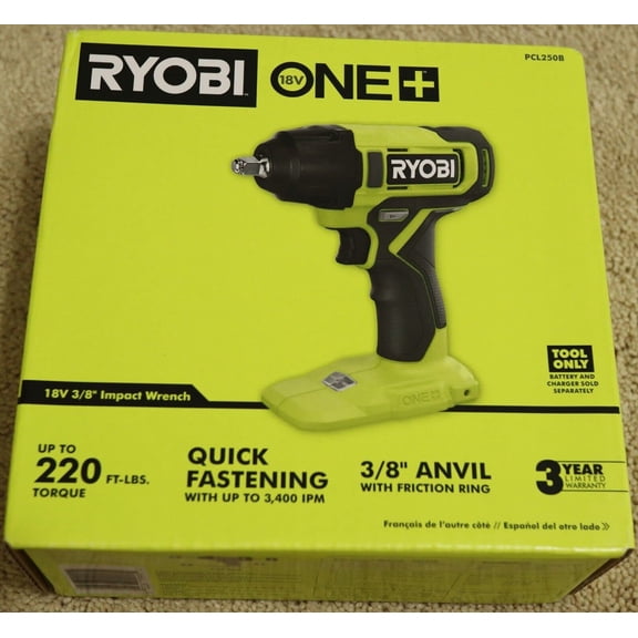 Llave de impacto Ryobi PCL250B inalámbrica de 9,5 mm y 18 V (solo herramienta)