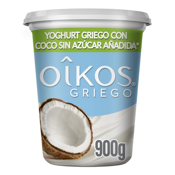 Yoghurt Griego Oikos coco sin azúcar 900 g