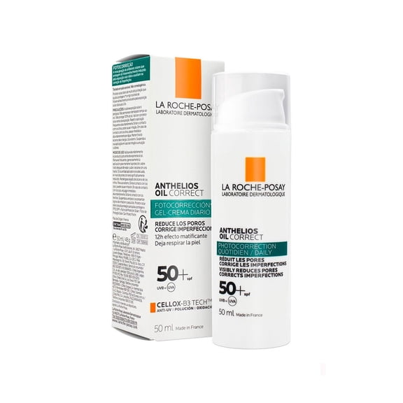 Protector Solar La Roche Posay Anthelios Oil Correct Gel Crema Fotocorrecci—n Diaria para Pieles Grasas Efecto Matificante FPS50+ 50 ml