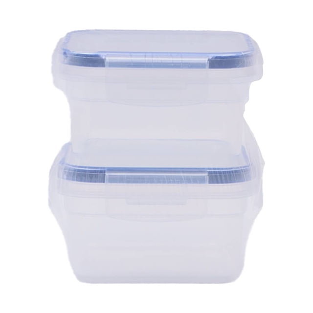 Contenedor Prichos de Plástico con Tapa, Transparentes 2 Piezas