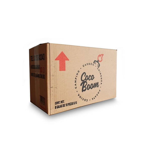 Coco Boom! Iniciador de Fuego de Fibra de Coco 100% Natural - 128 Piezas para Encender Carbón, Leña, Fogatas, Chimeneas y más