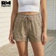 thumbnail image 3 of Short Casual de Mujer Con Cordón Ajustable y Bolsillos beige Chico, 3 of 5