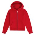 thumbnail image 3 of Sudadera de manga larga con cuello redondo y media cremallera para niñas de 5 a 14 años, sudadera corta de felpa suave y ligera con bolsillo, como se muestra en la imagen, de 5 a 13 años., 3 of 4
