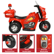 thumbnail image 4 of Moto Montable Eléctrica para Niños con Luces y Sonido Bateria Recargable de 6v - Rojo, 4 of 7