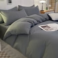 thumbnail image 1 of Juego de cama de 4 piezas para dormitorios | Poliéster suave lavado | Tamaños individual y matrimonial | Diseño reversible | Incluye funda nórdica, sábana ajustable y 2 fundas de almohada, 1 of 6