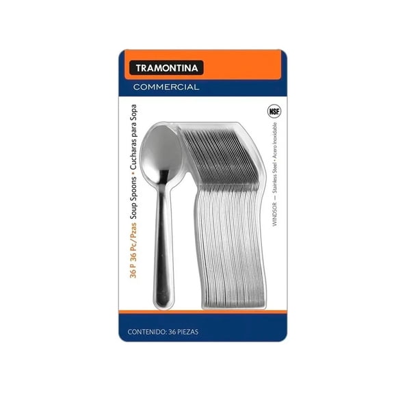 Juego Cucharas Soperas 36 pz Acero inoxidable Tramontina 80317/505