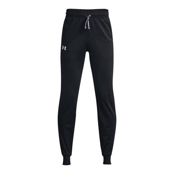 Pantalones Under Armour Brawler 2.0 para niños, cónicos, negro/blanco