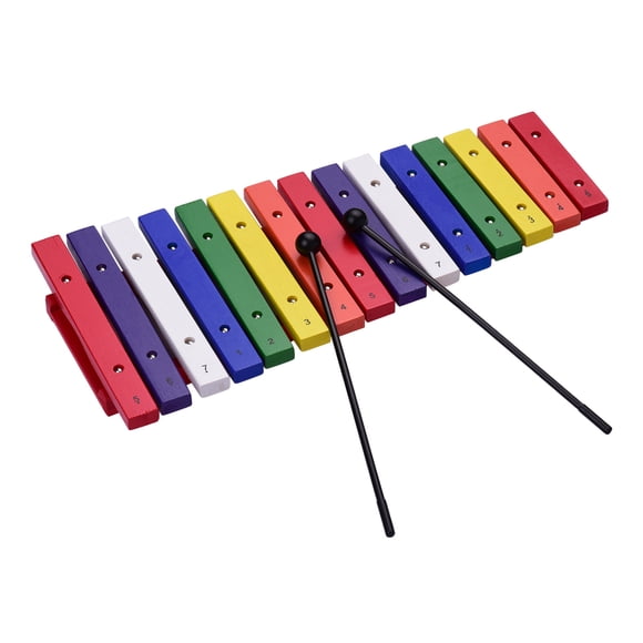 Xilófono de 15 teclas. colorido instrumento de percusión musical. instrumento de educación temprana para el desarrollo del sentido de la música