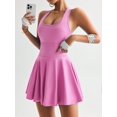 thumbnail image 5 of Vestido Deportivo de Tenis con Falda Volante y Bolsillo para Mujer, Rosa, 5 of 5