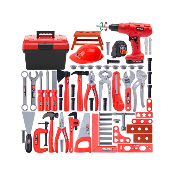 Juego de herramientas para niños, juego de herramientas para niños pequeños, juguete educativo, regalo de herramientas, juguetes de construcción con juego de 68 piezas