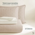 thumbnail image 2 of Set de 7 Piezas Edredón Ligero y Sábanas Matrimonial Dreamlab, Colcha para Cualquier Temporada, Hipoalergénica, Diseño Trébol Rosa Palo, Marfil, 2 of 9