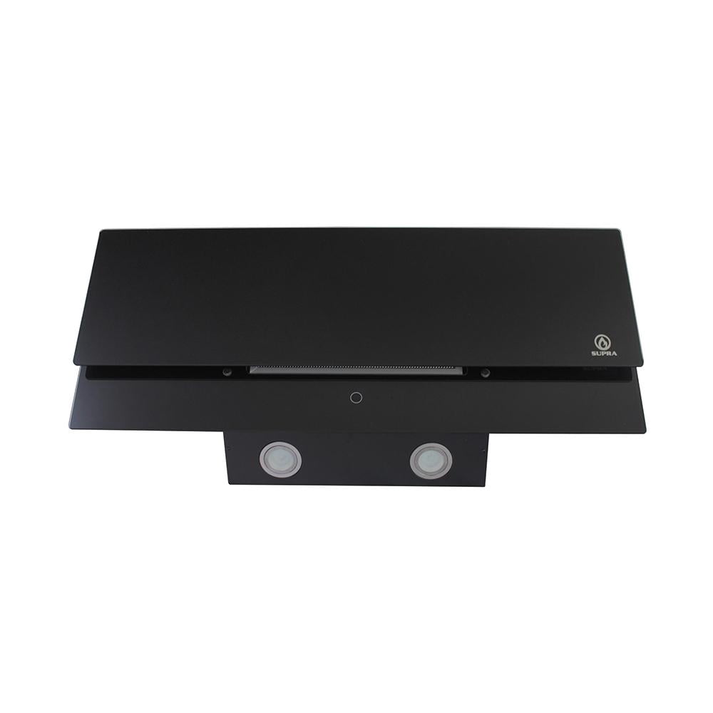 Campana Supra Pantalla de Cristal de 90 cm Negra