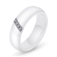 thumbnail image 4 of Qarigey Anillo de circón Cerámica Estilo simple Titanio Acero Mujer Pareja Joyería Regalos Type8 NO8, 4 of 6