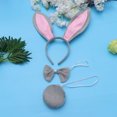thumbnail image 5 of KAKOWELY Juego de 3 piezas en 1 de accesorios para el cabello con orejas de conejo, color gris, divertidos para fiestas de Pascua, festivales, fiestas de disfraces y actuaciones., 5 of 5