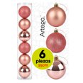 thumbnail image 1 of Esferas para árbol de navidad Artego extra grandes de 15 cm de diámetro paq 6 esferas  Rosé dorado Línea SKY 3 diversos acabados navideños Mate, brillantes, cromadas para colgar Christmas ornaments, 1 of 7