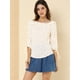 thumbnail image 3 of Allegra K Blusa de lunares de verano de media manga con cuello con volantes para mujer Rojo beige XS, 3 of 6