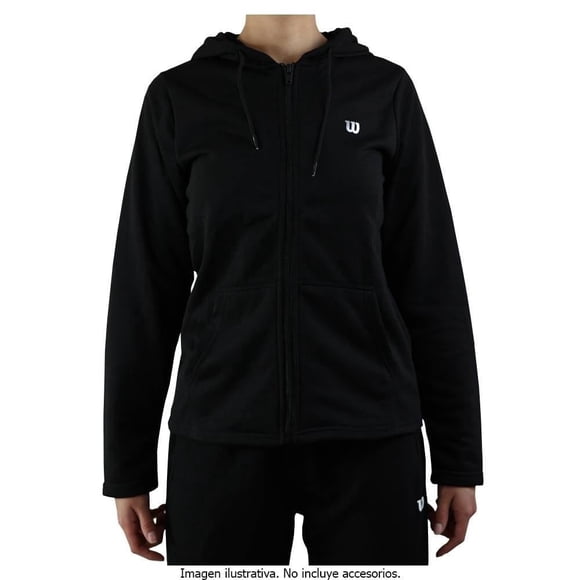 Sudadera Wilson Talla G Deportiva con Cierre y Capucha de French Terry Negra