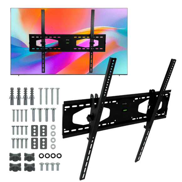 Soporte De Pantalla Pared Tv 47 A 120 Pulgadas Soportando 110kg Resistente Universal Inclinable Para Muro Ajustable En Acero Color Negro Marca Gecko VESA Seguro Articulado Muro Fácil Instalación
