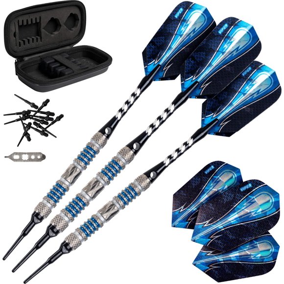 Darts Viper Astro, 80% tungsteno, punta blanda, 16 g, con funda azul