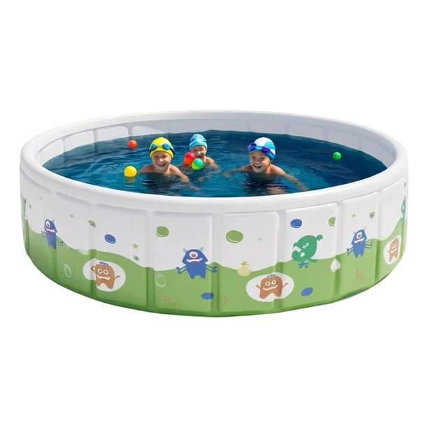 Alberca Plegable Redonda Infantil Rígida Portátil Chica (160 cm de diametro x 45 cm de alto) ¡No Necesita Inflar!