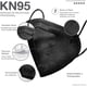 thumbnail image 3 of Best Trading 50 Cubrebocas Negros KN95, Mascarilla de Protección Certificada, Tapabocas Individual con 5 Capas de Protección contra Partículas, con Ajustador Nasal Oculto, Tecnología Ligera (Negro), 3 of 5