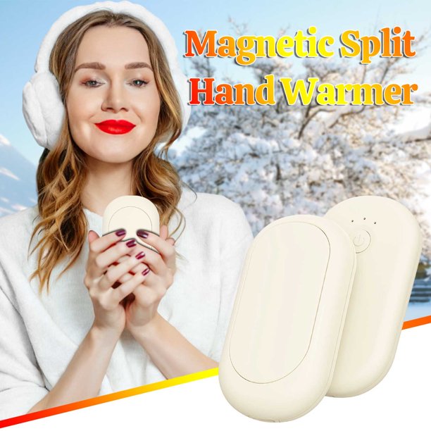 CaiYueKe Rechargeable Magnetic Hand Warmers Pair - 2 in 1 USB Portable Pocket Warmer with 3 Heat Settings Fast Heating, Cute Design for Outdoor Camping, Winter Cold Weather, Christmas Gift