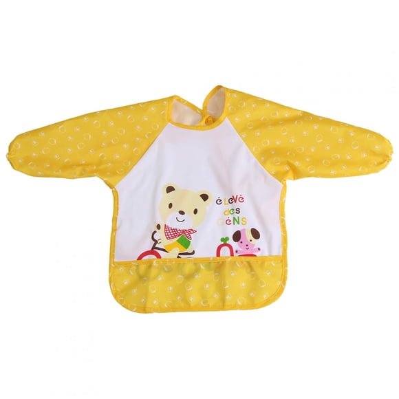 Babero Con Mangas Para Bebé, Apariencia Impermeable Aspecto Lindo Mangas Elásticas Ligeras Babero Para Bebé Textura De Poliéster Para Comedor Para Restaurante Para El Hogar