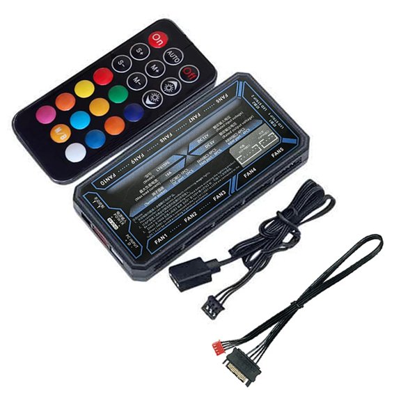 Controlador ARGB de 6 Pines, Concentrador RGB para Ventilador de Caja de Computadora con Interfaz de 6 Pines y Control Remoto Inalámbrico 10+2, No Se Ilumina