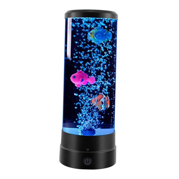 Lámpara de burbuja, lámpara de acuario de peces para niños, regalo USB, 16 colores vibrantes, luz nocturna, lámpara de humor para decoración de
