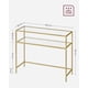 thumbnail image 5 of VASAGLE Mesa de Consola, Mesa de Entrada, Marco de Metal, Extremo del Sofá, Tablero de Vidrio Templado, Patas Ajustables, para Salón, Entrada, Pasillo, Dorado y Transparente, 5 of 5