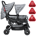thumbnail image 2 of Carriola Doble Gemelar Plegable para Bebés 0 Meses Asientos Reclinables Hasta 32 kg - Gris, 2 of 7