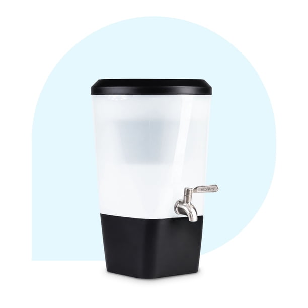 Ecofiltro Purificador, Dispensador y Filtro de Agua Twist (10 L) Color Negro con Llave de Acero