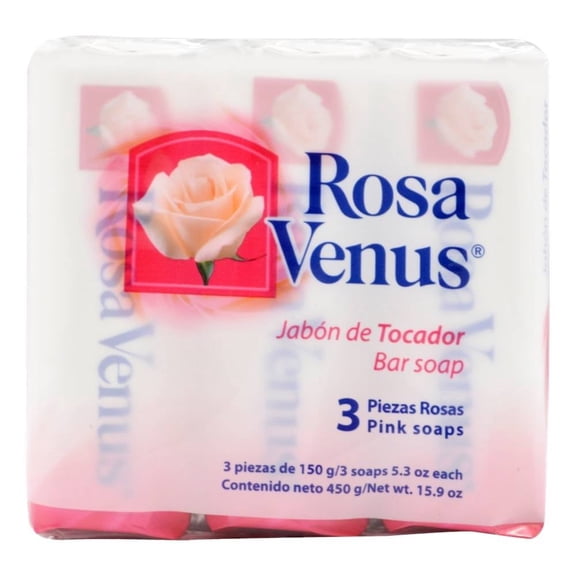 Jabón de tocador Rosa Venus 3 pzas de 150 g c/u