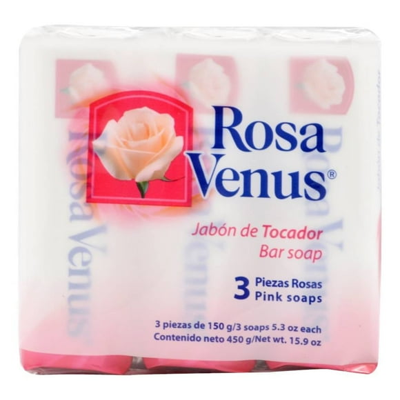 Jabón de tocador Rosa Venus 3 pzas de 150 g c/u