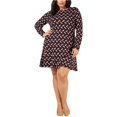 thumbnail image 1 of Michael Kors Vestido de suéter Chevron para mujer, Púrpura, 1X, 1 of 1