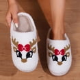 thumbnail image 1 of RKSTN christmas deals Women Christmas Deerlet Slipper Concise Office Stylish Winter Santa Claus Slippers For Girls Women, 1 of 8