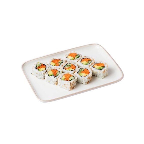 Sushi Happy Tokyo Veggie Roll Arroz Alga Nori Zanahoria Encurtida Aguacate Pepino