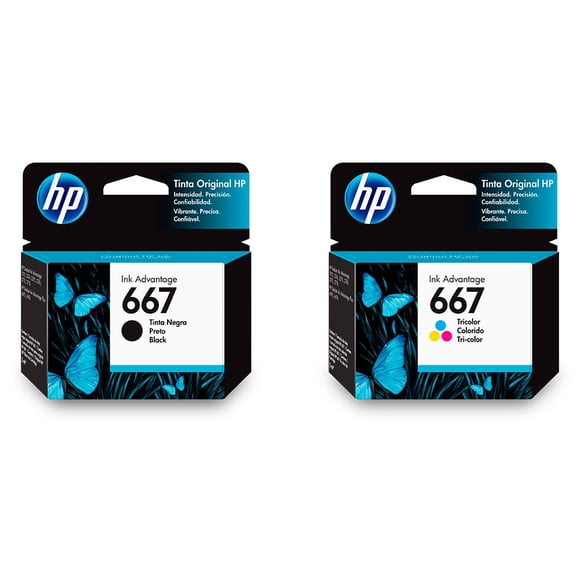 Combo Tinta Original HP 667 Negro y Color HP 3YM78AL + 3YM79AL
